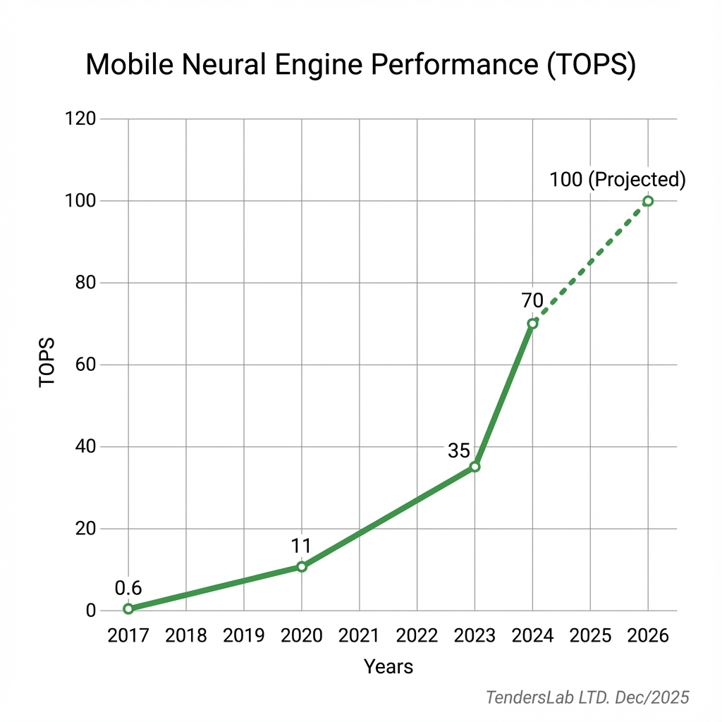 Mobile AI Processing Power Growth 2017-2026