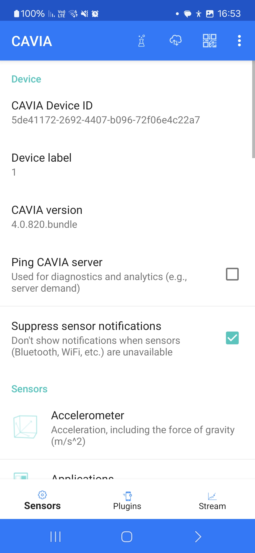 CAVIA App Interface